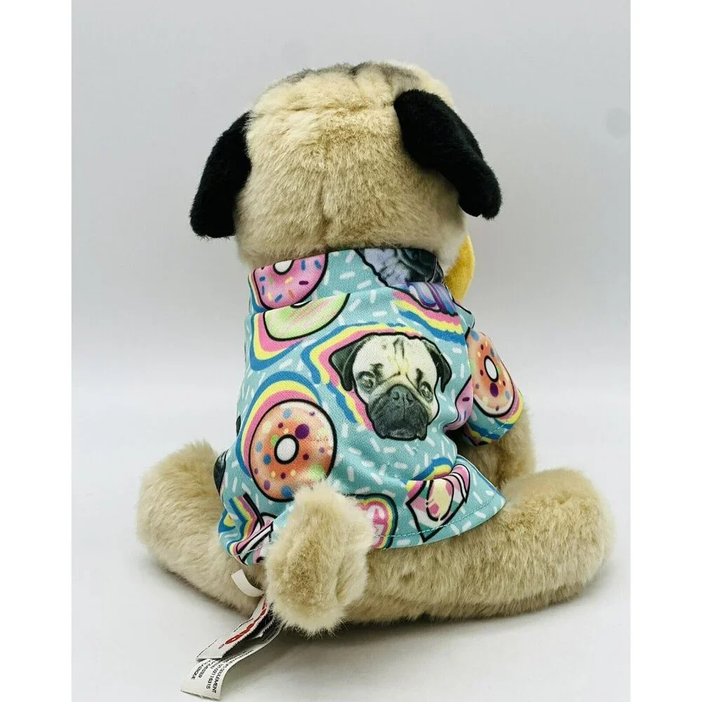 Gund Doug‎ The Pug Dog Plush Pink Donut Pug Life Shirt Stuffed Animal 8 inch